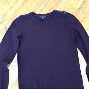 Gap luxe angora plum purple cozy cotton knit preppy sweater long sleeve XS small